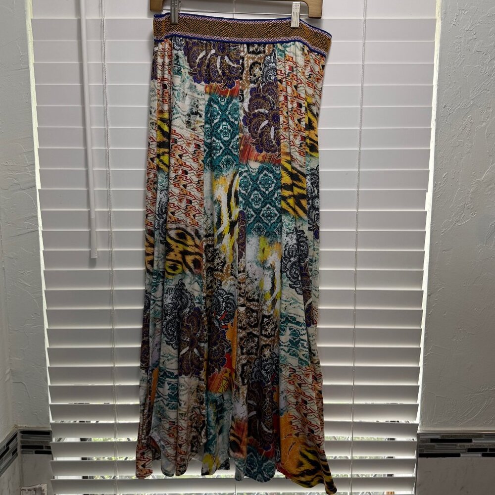 V Christina boho/hippie multipattern and multicolor color maxi skirt: Size XL - Picture 2 of 3
